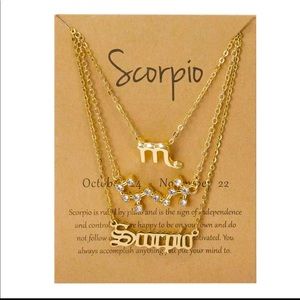 3Pcs/Set Zodiac/Constellation Charm Gold Necklace